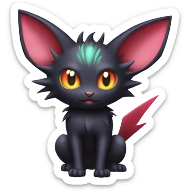 Shiny Dark Litten-Espeon-Zorua-Bat-fusion-hybrid full body sticker