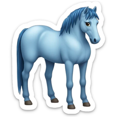 Un cheval tout bleu sticker