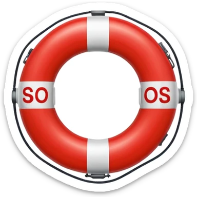 An SOS themed emoji life saver sticker