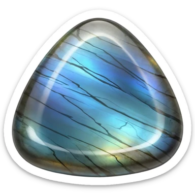 Highly Realistic, Vivid, Detailed, Isolated, Rendering, Shiny Gray Labradorite – (Ca,Na)(Al,Si)4O8
 sticker