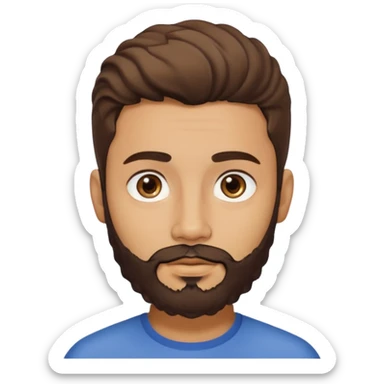 young lightskin Pakistani man with sculpted beard wavy short hair and almond shaped eyes brown and thick eyebrows sticker