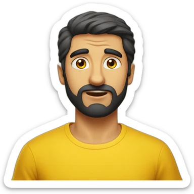 Armenian guy in a yellow t-Shirt is shocked sticker