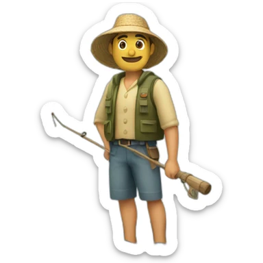 Pescador en un bote sticker