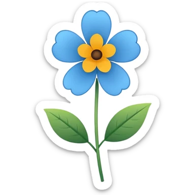 Minimalistic flat vector icon, iOS style, thin black contour on white background. Single flower with leaves, symbolizing floristry. Clean, elegant, no text, no shadows.
 sticker
