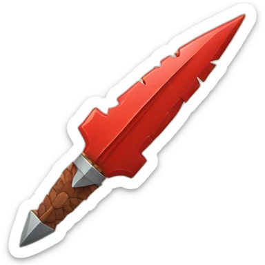 Red arrowhead with a dagger in the middle sticker