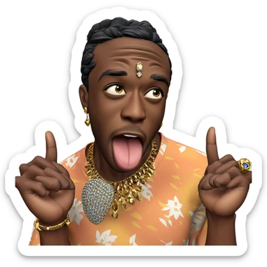 dark-skinned male with jewelry sticker