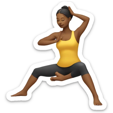 yellow lotus yoga pose sticker