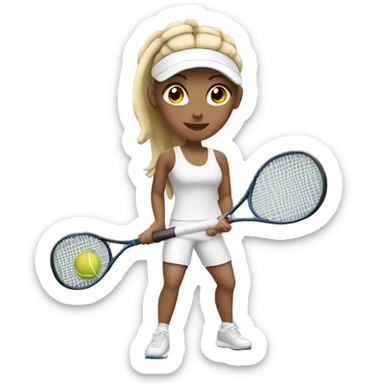 workout white girl playing tennis sticker