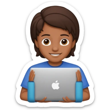 Mexican teen behind macbook sticker