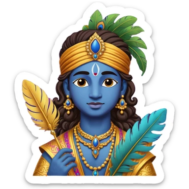 Krishna Feather sticker