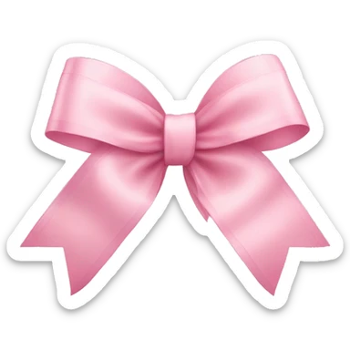 light pink ribbon bow sticker