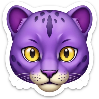 Purple Panther face turned to the slight right sticker