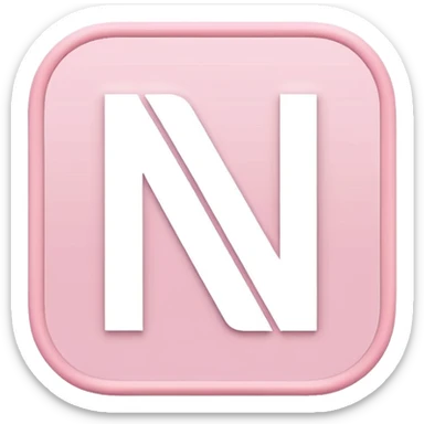 Netflix aesthetic "N" logo in pastel pink with white glowing outline sticker