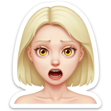 Girl mad hold her neck sticker