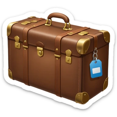 suitcase with tag sticker