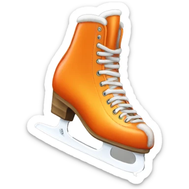 Orange ice skates realistic  sticker