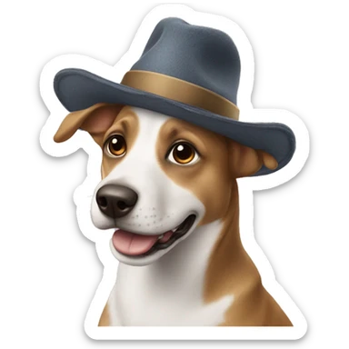 Dog with a hat ￼ sticker