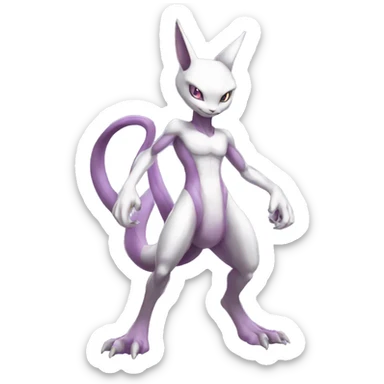 Anthro Mewtwo-Pokémon full body sticker