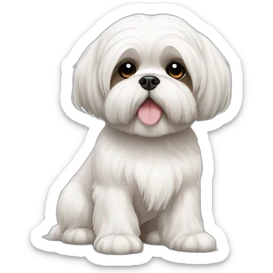 cute white shih tzu sticker