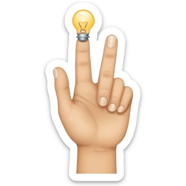 A hand with stuff in two fingers sticker