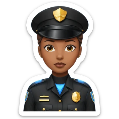 Futuristic black woman cop sticker