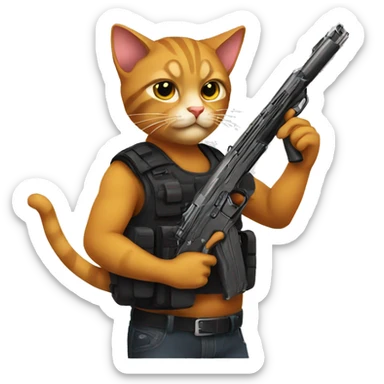 Cats with guns sticker