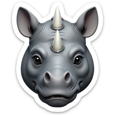 cinematic-noble--rhinoceros-portrait-emoji,slate-grey-hide-poised-and-regal,-with-a-massive,-powerful-build-and-a-thick,--deep-set-soulful-piercing-eyes,-simplified-yet-sharp-and-sophisticated-features,-highly-detailed,-large-black-eyes, white horn sticker