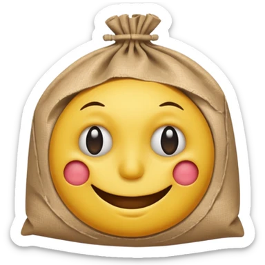 smiley with bags under eyes sticker