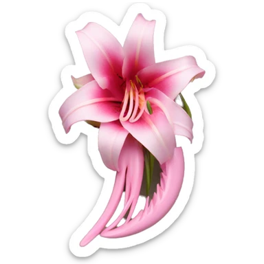 hair claw/clip with pink lily ( accessory)  sticker