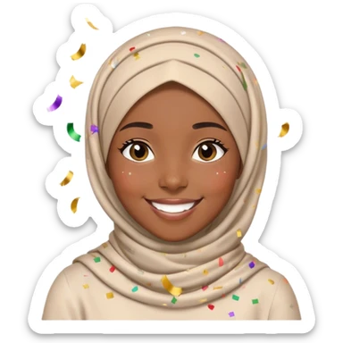 happy black muslim girl with confettti around her sticker