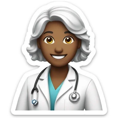 a smiling beautiful doctor sticker