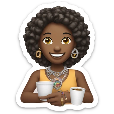 outdoor smile with jewelry cup sticker