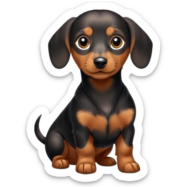 Dapple, black and tan mini dachshund sticker
