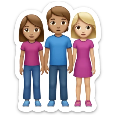 1 brown hair fair skin brother 4 brown hair sisters 1 blond sister sticker