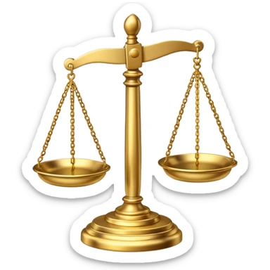 Scales of justice with gavel sticker