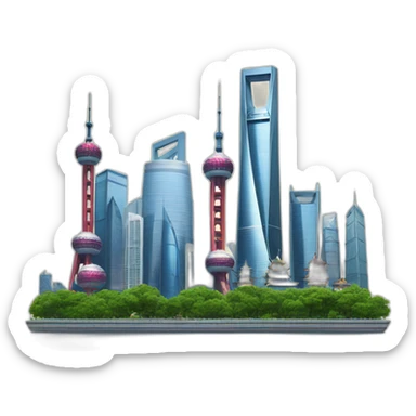 shanghai skyline sticker