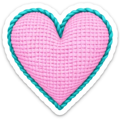 Pastel knit heart turquoise pink sticker