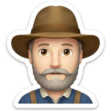 Puritan farmer male middle age with beard sticker