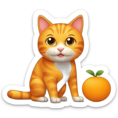 orange-cat-cleaning-orange-cat sticker