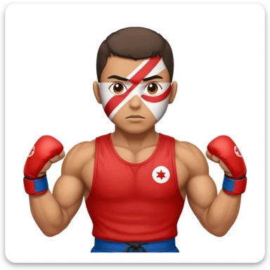 Kick boxer with tunisian flag sticker