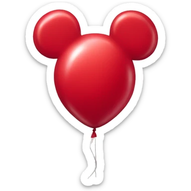 Plain red balloon shaped like Mickey Mouse’s ears sticker