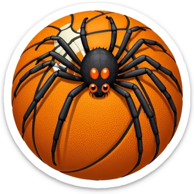 A spider with a basketball in the background  sticker