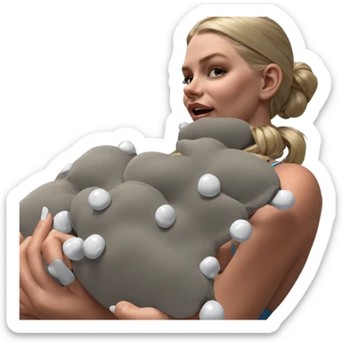 blonde girl with polished nails sticker