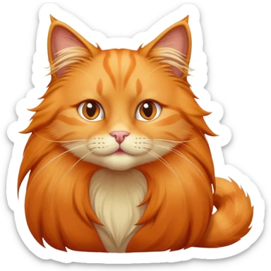 Orange cat with long fur sassy sticker