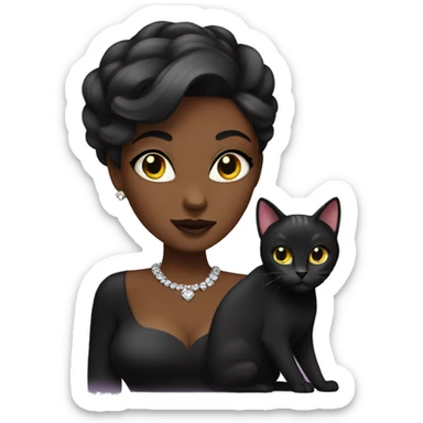 black cat diva sticker