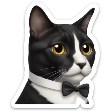 tuxedo cat no suit with a black spot on his chin  sticker