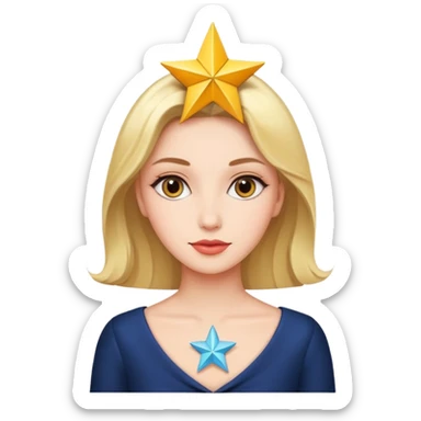 PAINTING ARTIST V.I.P WOMEN WITH A STAR IN THE BACK GROUND sticker