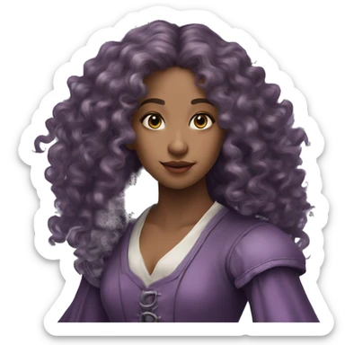 Three musketeers dark lilac women curly long hair sticker