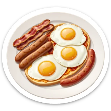 English Breakfast: Plate with eggs and bacon













 sticker