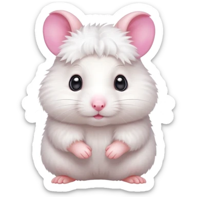 cute white hamster sticker